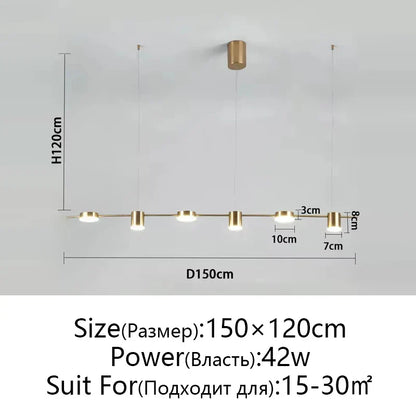 DecorBites™ Dimmable LED Ceiling Chandelier for Living Room, Dining, Kitchen - Modern Hanging Light