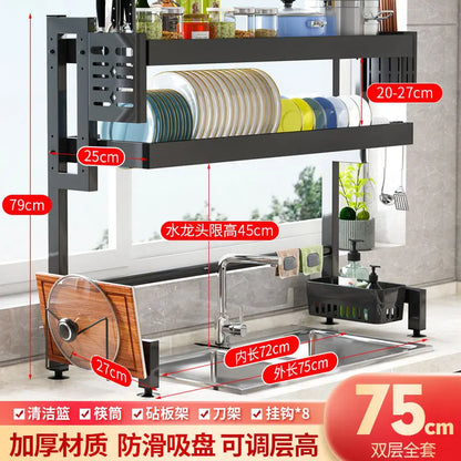 DecorBites™ Kitchen Sink Dish Drying Rack Cutlery Organizer Shelf Counter Storage