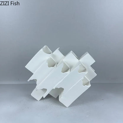 ديكور بايتس™ - زينة مكتب سيراميكية هندسية بتصميم بسيط - ديكور غرفة