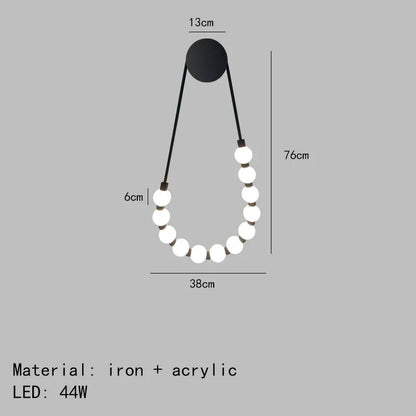 DecorBites™ LED Necklace Wall Lights: Gold Black Metal White Acrylic Sconce for Home Art Deco