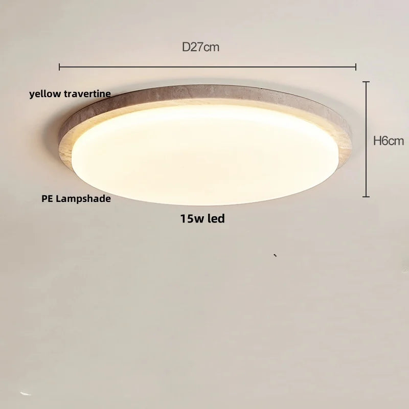 DecorBites™ LED Ceiling Light Fixture Yellow Stone White PE Shade Plafond Lamp