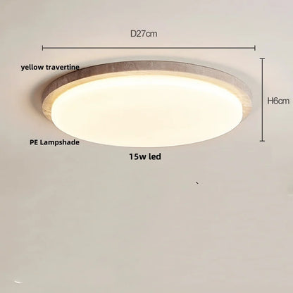 DecorBites™ LED Ceiling Light Fixture Yellow Stone White PE Shade Plafond Lamp