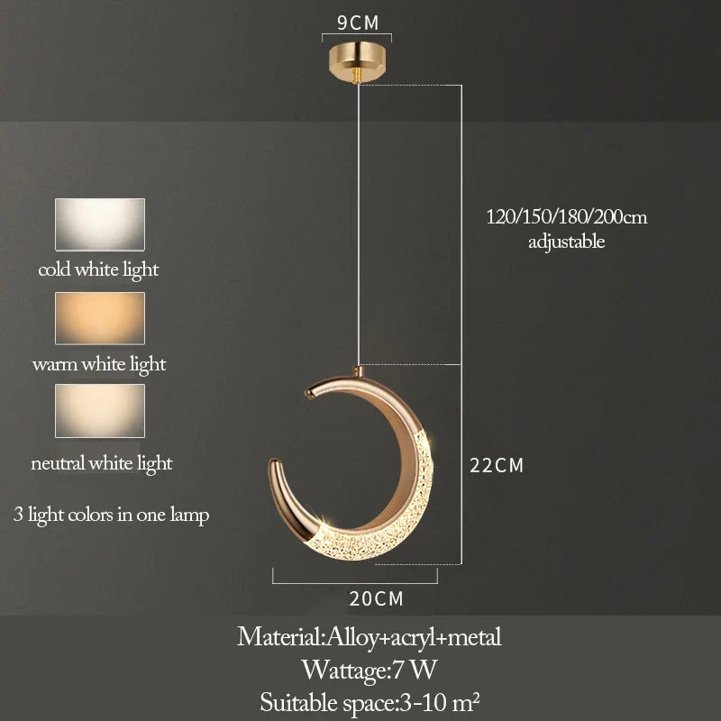 DecorBites™ LED Ring and Moon Lamps Set - Modern Acrylic+Alloy Lighting Collection