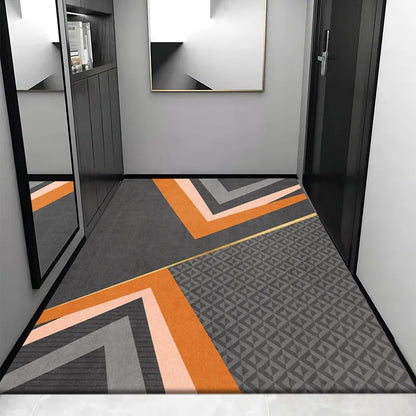 DecorBites™ Grey Crystal Velvet Entrance Rug - Luxe Absorbent, Anti-Slip, Easy-Clean Living Room Carpet