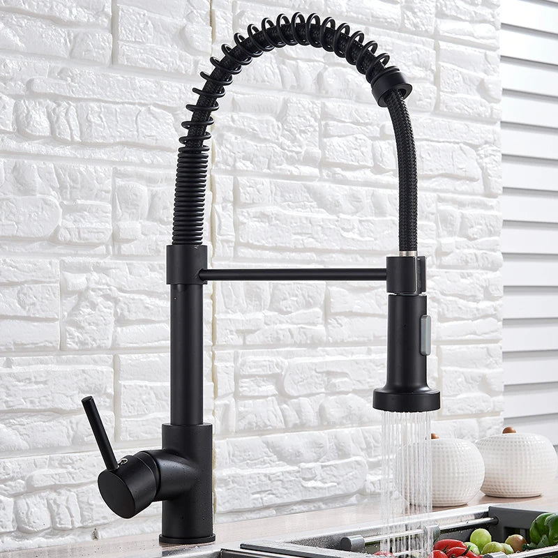 Brushed Gold Kitchen Faucet Pull Down