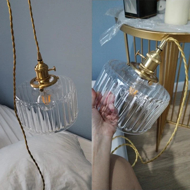 DecorBites™ Brass Pumpkin LED Pendant Light - Japanese Style Bedroom Suspension