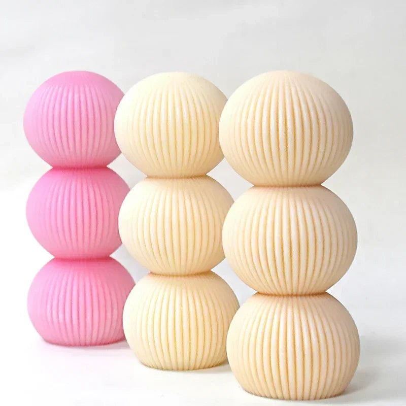 DIY New Cylindrical Tall Twirl Pillar Candle Mold Ribbed Aesthetic Twist Swirl Silicone Mould Geometric Striped Soy Wax Mold