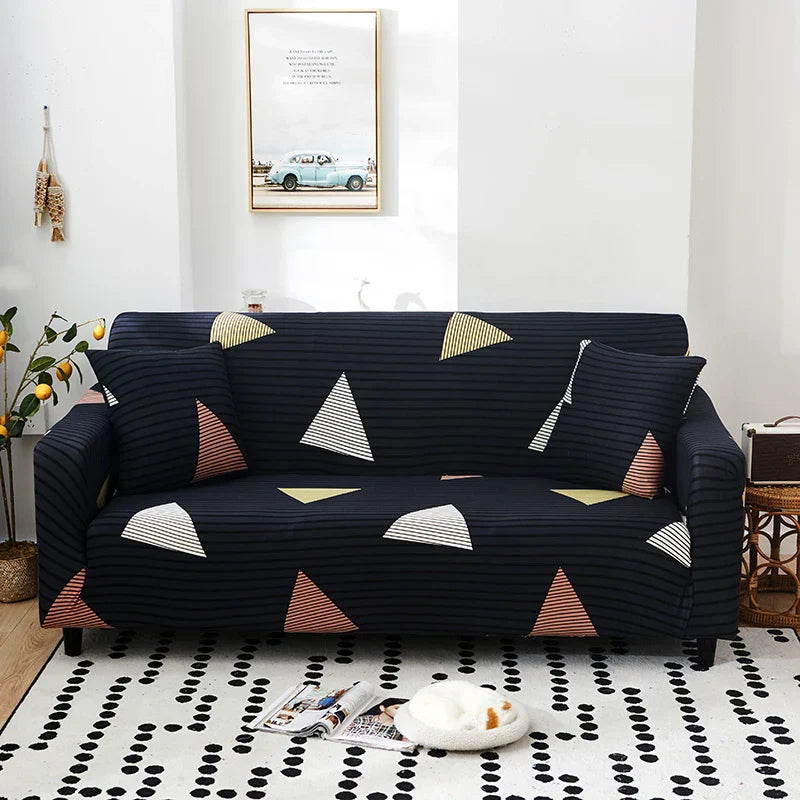 Decobites Stretch Sofa Cover Slipcover for 3 Seater Couch - Print Protector