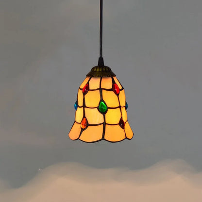 Mediterranean Mosaic Stained Glass Pendant Light