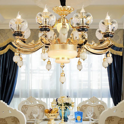 DecorBites™ Crystal Chandelier: European Elegance for Living, Dining & Bedroom