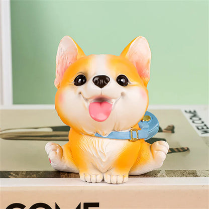 DecorBites™ Dog Figurine Miniatures Set - Husky Corgi Bulldog Puppy Statue Decor