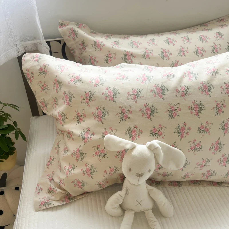 Funda de Almohada de Algodón Floral Coreano Decorbites™ 40x60cm, 48x74cm, 50x80cm, Cubierta para Cojín de Hogar