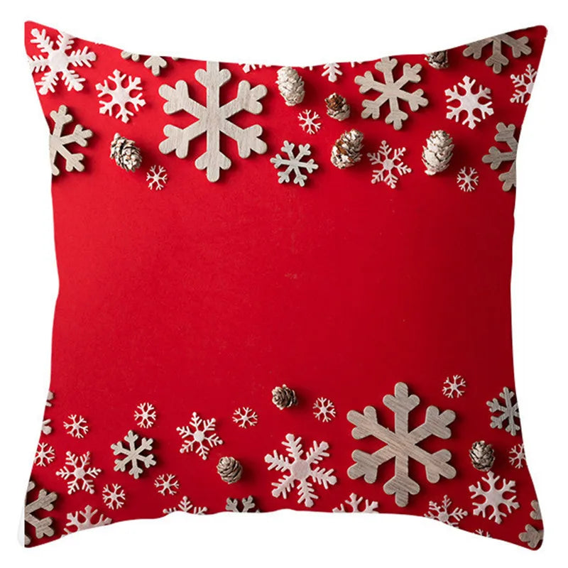 DecorBites™ Christmas Santa Claus Snowflake Pillow Cover 18x18inch