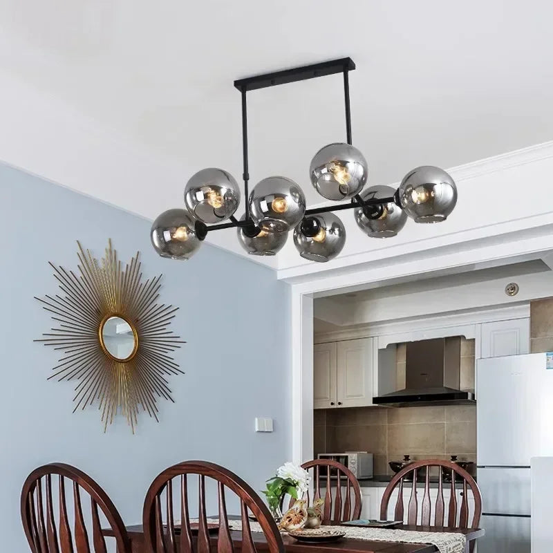 DecorBites™ LED Glass Ball Pendant Light for Dining Kitchen Bedroom Chandelier Island Decor