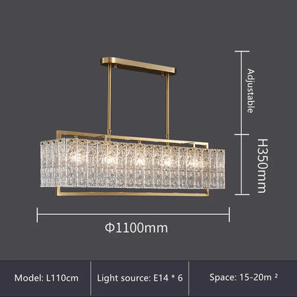 DecorBites™ Glass Restaurant Chandelier: Modern Luxury Led Lighting Fixture for Living Room Home Decor