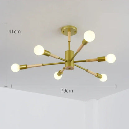 DecorBites™ LED Ceiling Lights with Wooden Lampshades for Modern Livingroom and Bedroom