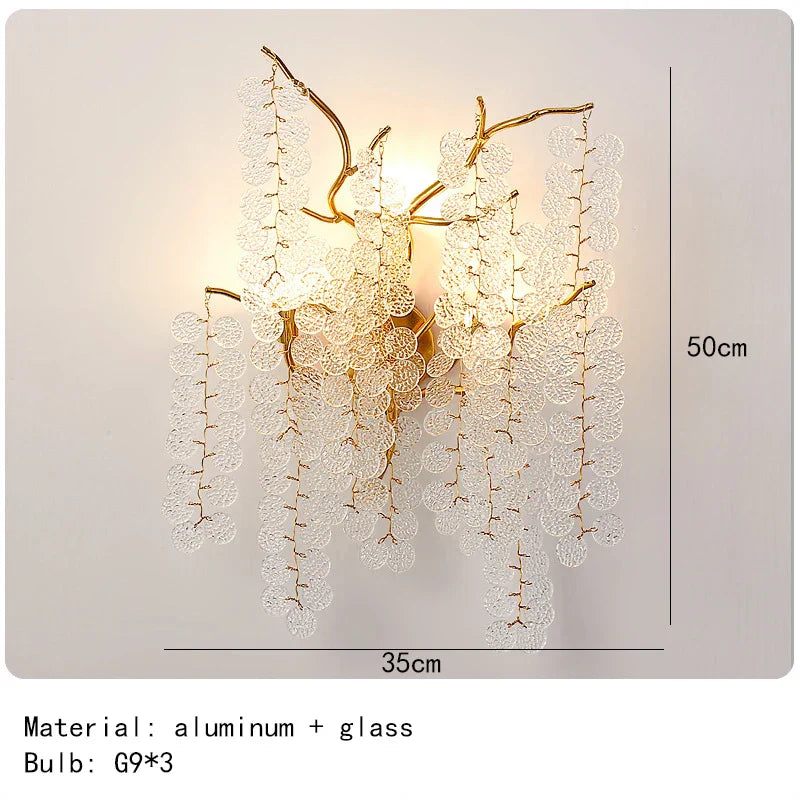 DecorBites™ Gold Aluminium Crystal Chandelier for Elegant Dining Room Lighting