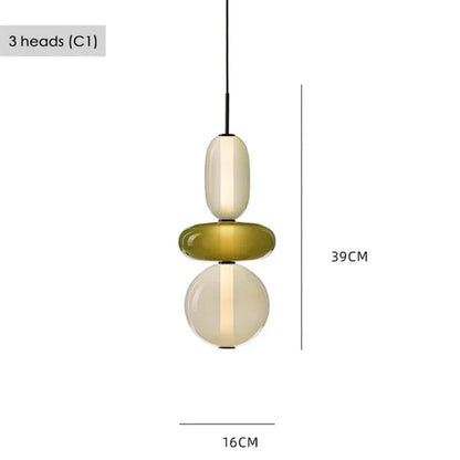 Italian Candy Glass Pendant Light in Black or White