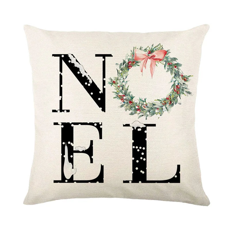 DecorBites™ Christmas Snow Elk Pillow Cover for Festive Home Decor