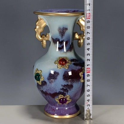 زينة زجاجة على شكل حلقة مرصعة بالجواهر من تصميم ديكوربايتس™ لو تشين تشاي جون