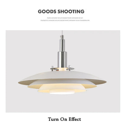 Lámpara colgante OVNI degradada blanca y roja DecorBites™ | Araña ajustable de estilo mediados de siglo