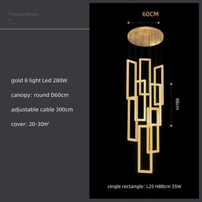 Lámpara colgante LED de cristal DecorBites™: Iluminación moderna y lujosa para escaleras