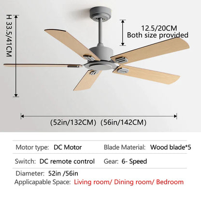 DecorBites™ 56" Industrial Style Black Ceiling Fan with Remote Control for Indoor Rooms