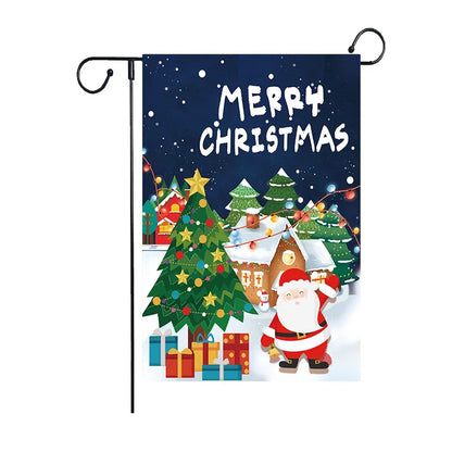 DecorBites™ Christmas Deer & Santa Garden Flags - Outdoor Xmas Decorations