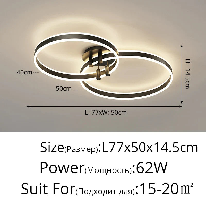 DecorBites™ LED Acrylic Chandeliers Up/Down Lights Lusters for Living Room Bedroom Home Decor