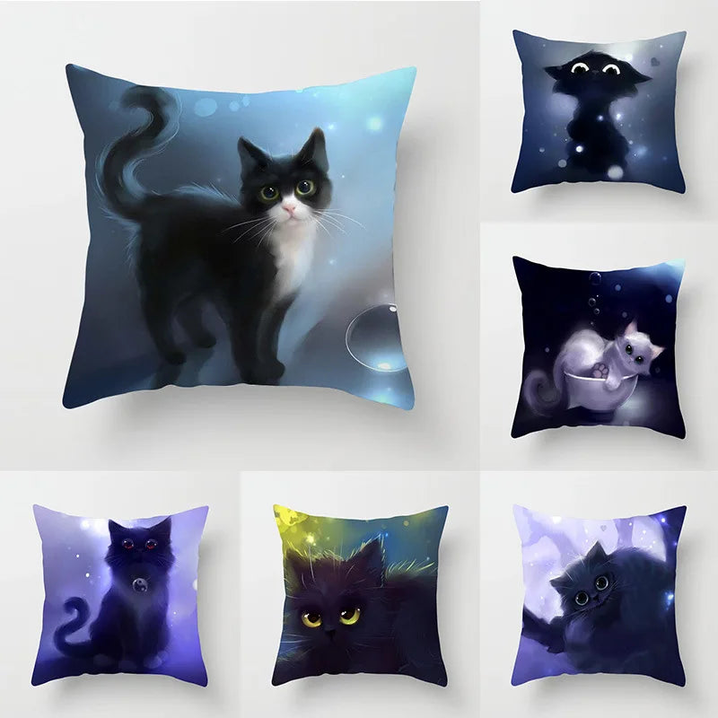 DecorBites™ Cat Printed Pillowcase Modern Living Room Sofa Cushion Cover Home Decor