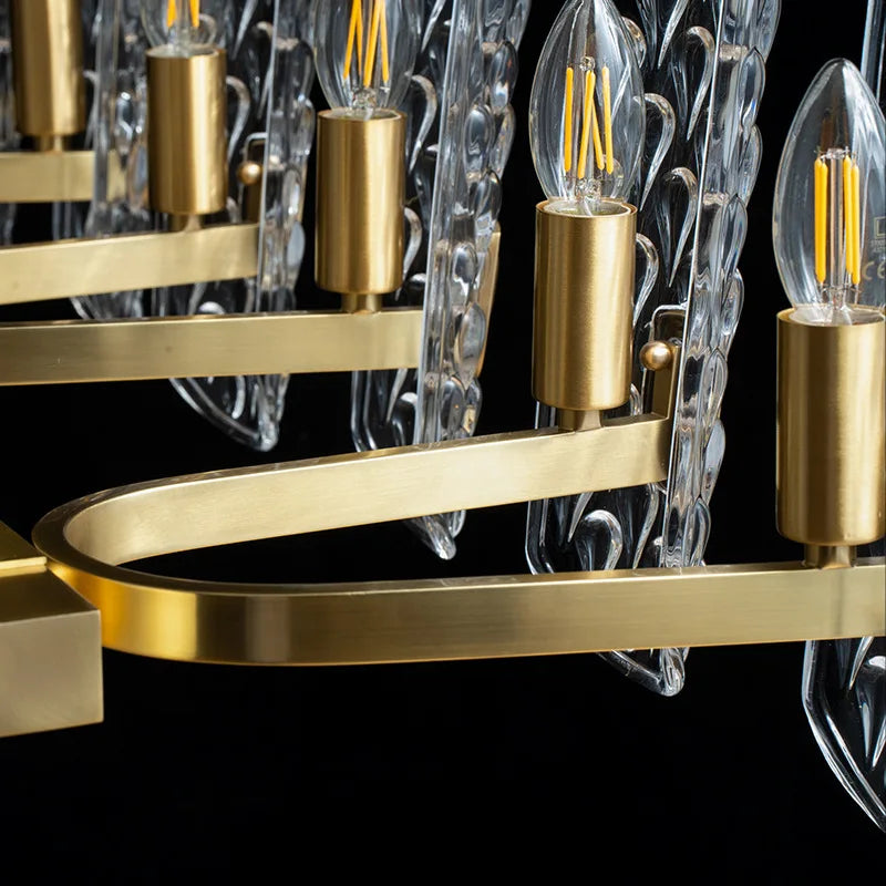 DecorBites™ Glass LED Ceiling Chandelier for Living Room Bedroom Restaurant Hotel Kitchen Luxe Lighting