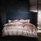 Decobites Satin Brocade Luxe Embroidery Bedding Set Champagne Cotton Duvet Cover Bed Sheet Pillowcases