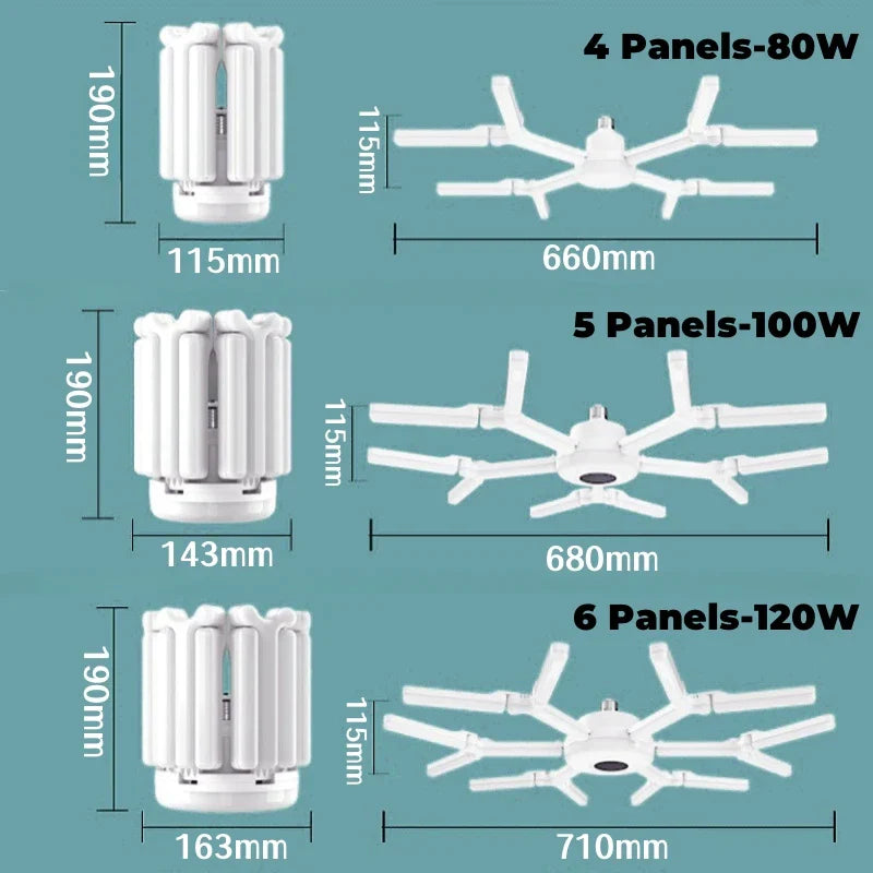 DecorBites™ Deformable LED Garage Lights 80W/100W/120W Ceiling Industrial E27 Bulb