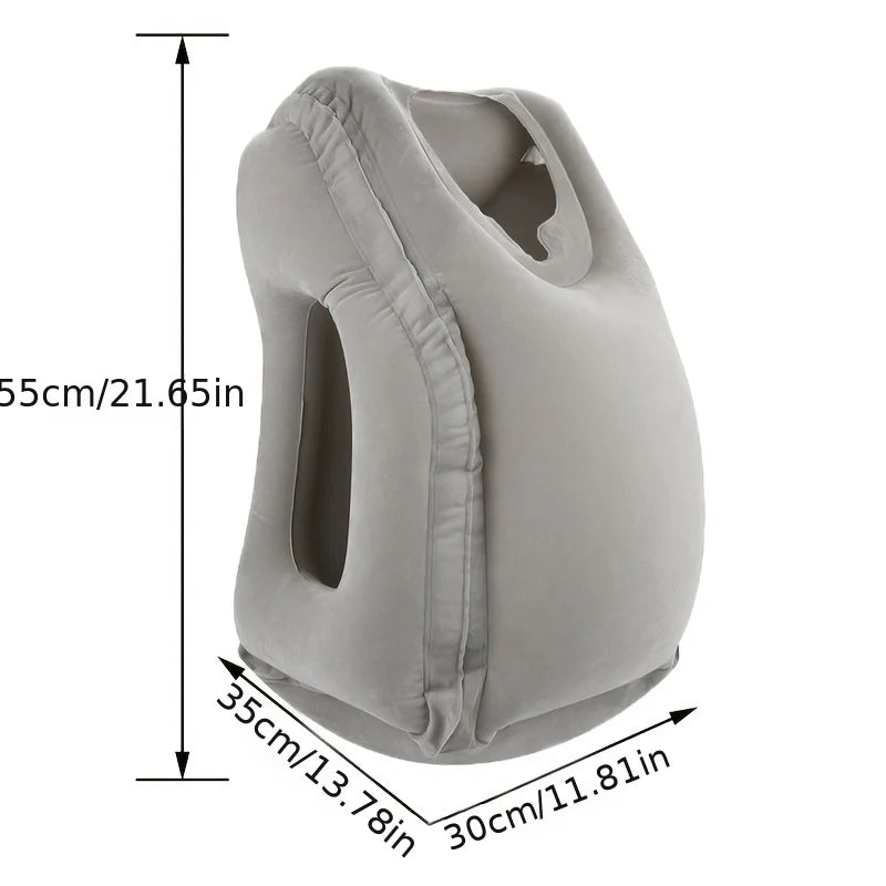 DecorBites™ Inflatable Travel Pillow: Portable Neck Cushion for Airplane, Car, Office, Nap.