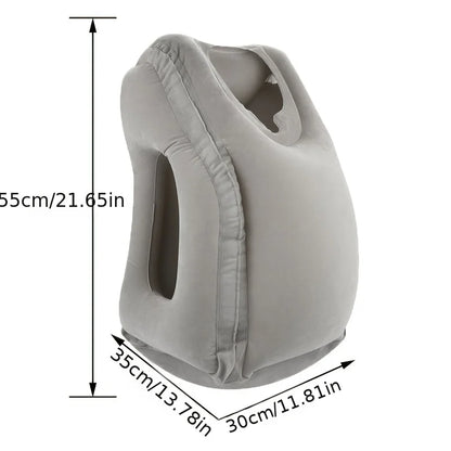 DecorBites™ Inflatable Travel Pillow: Portable Neck Cushion for Airplane, Car, Office, Nap.