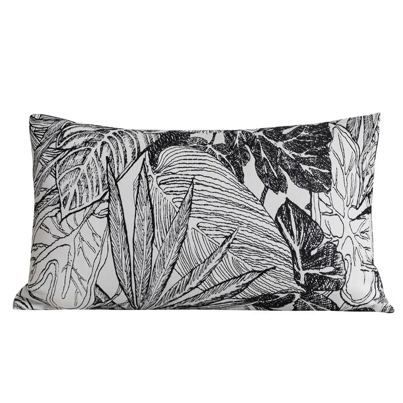 DecorBites™ Jungle Plant Raccoon Embroidered Throw Pillow Cover for Couch Sofa Bed