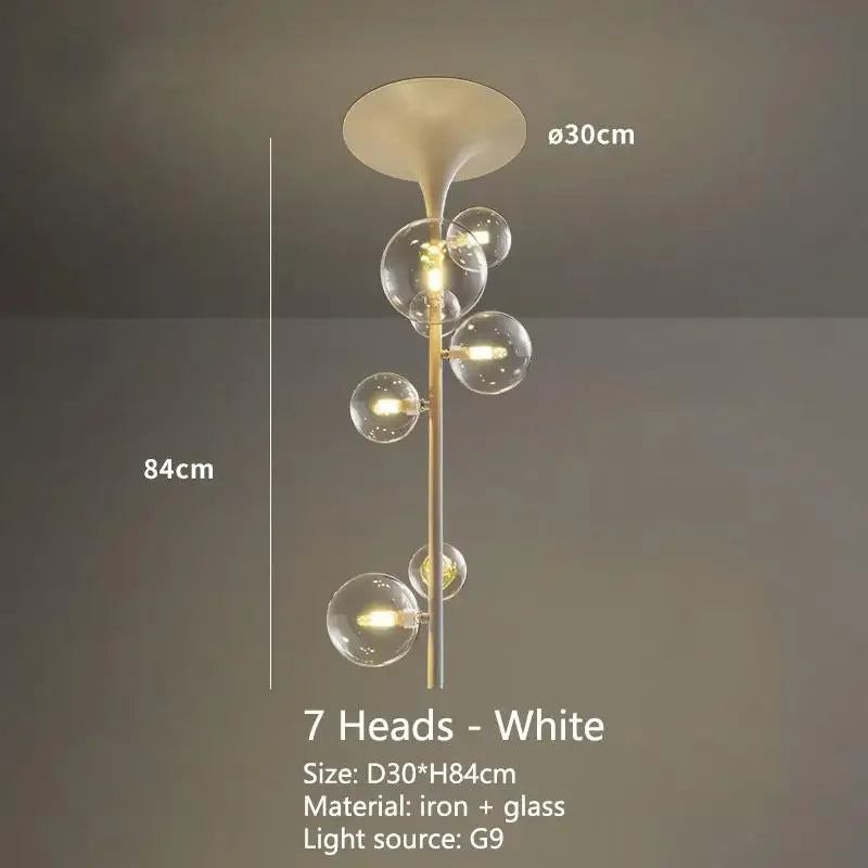 DecorBites™ LED Bubble Chandelier Clear Glass Ball Pendant Lamp for Dining Room & Bar