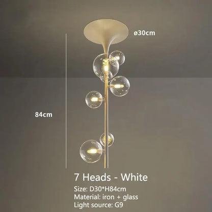 DecorBites™ LED Bubble Chandelier Clear Glass Ball Pendant Lamp for Dining Room & Bar