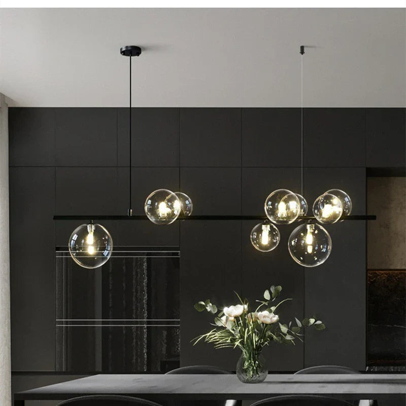 DecorBites™ Glass Ball Pendant Light: Nordic LED Hanging Lamp for Dining Room, Bedroom, Cafe