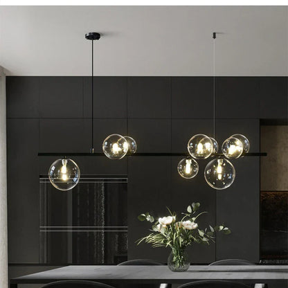 DecorBites™ Glass Ball Pendant Light: Nordic LED Hanging Lamp for Dining Room, Bedroom, Cafe