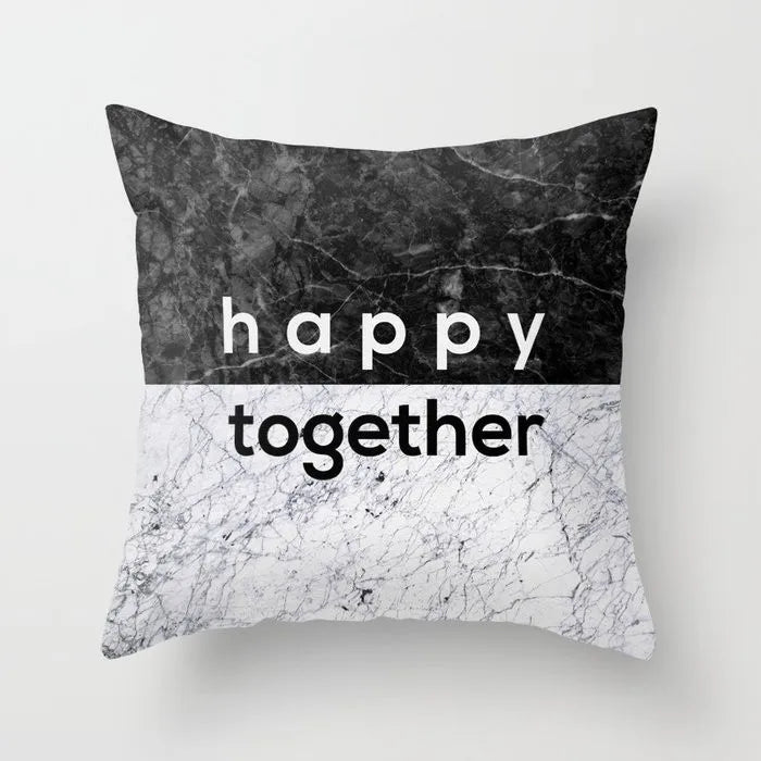 DecorBites™ Gray Marble Black Agate Pillow Case for Home Sofa Chair Decor