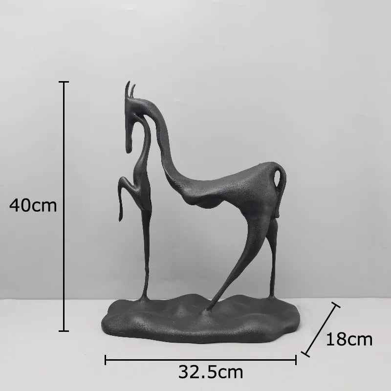 DecorBites™ Cast Iron Horse Sculpture Modern Desk Decor Minimalist Room Artistic Craft Figurine