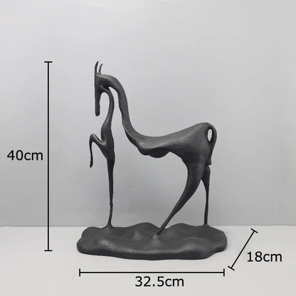 DecorBites™ Cast Iron Horse Sculpture Modern Desk Decor Minimalist Room Artistic Craft Figurine