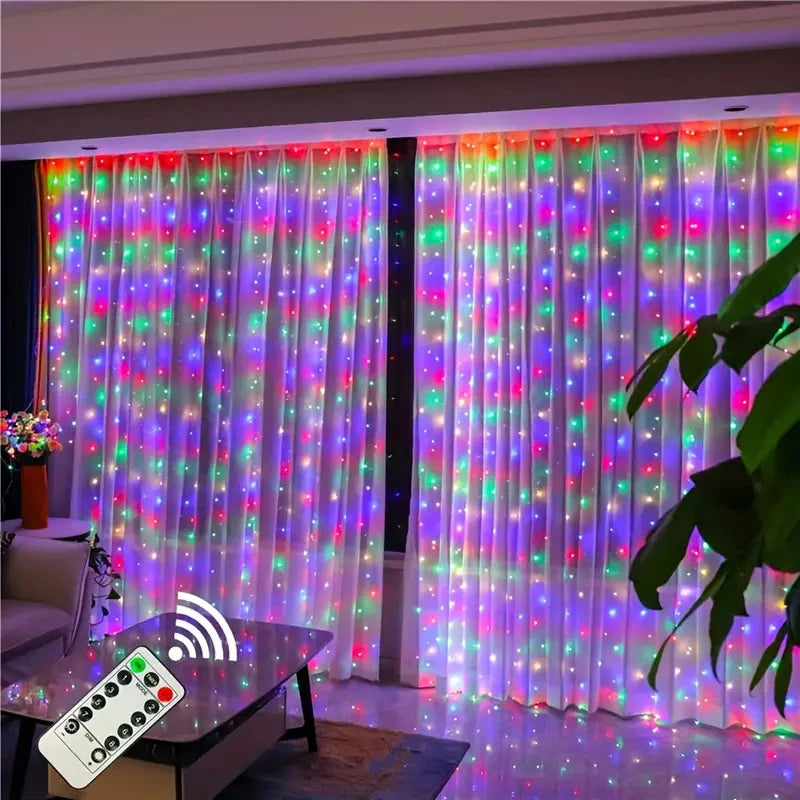 3/4/6M LED USB Curtain Fairy Light String Christmas Decoration Garland Wedding Party Holiday Halloween Xmas Home Bedroom Light