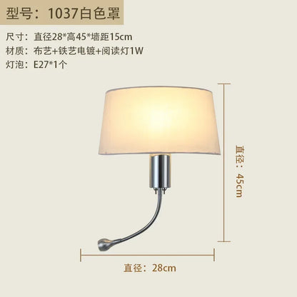 DecorBites™ Elegant Fabric Wall Lamp for Bedside Reading in Modern Nordic Style