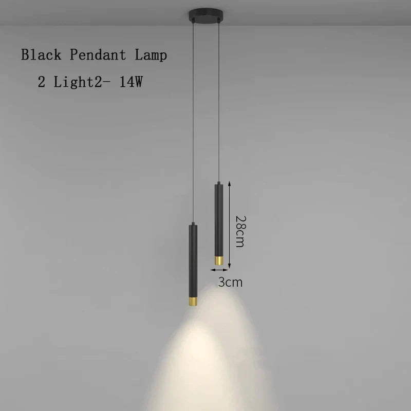 مصابيح DecorBites™‎ المعلقة باللون الأسود: إضاءة عصرية لغرفة النوم مع كابل طويل