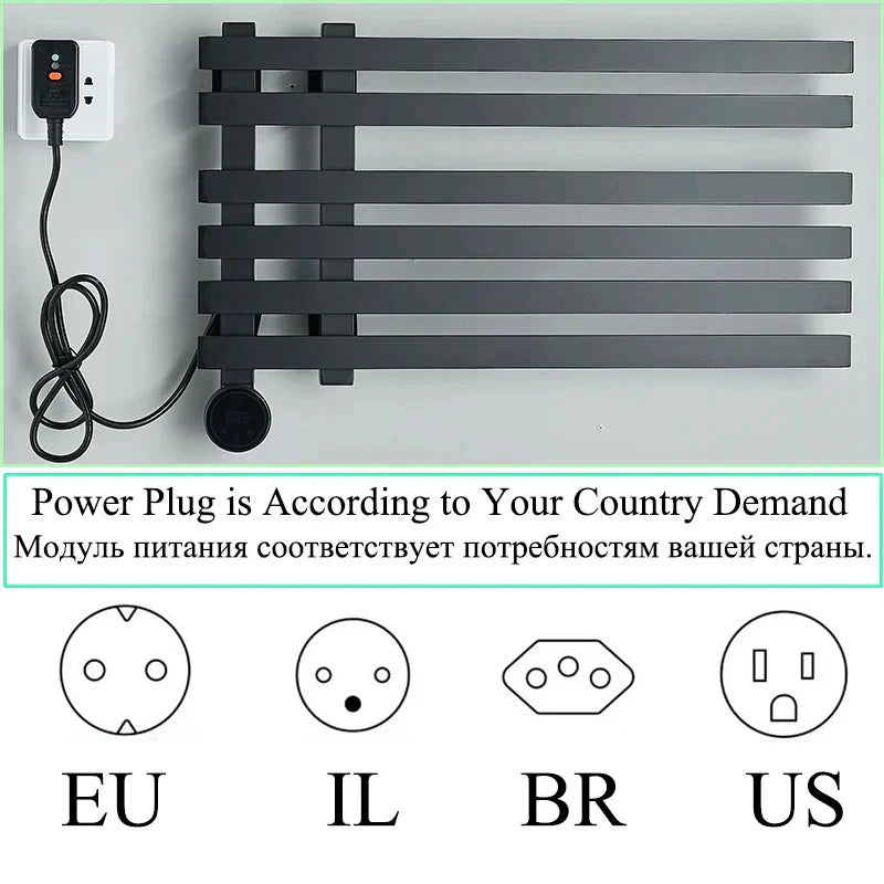 DecorBites™ Digital Touch Bathroom Towel Warmer Rack - Smart Home Aluminum Dryer