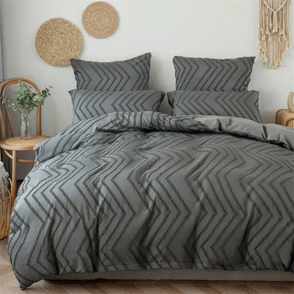 Decobites Soft Solid Color Double Duvet Cover Set King Queen Size Blanket & Pillowcases