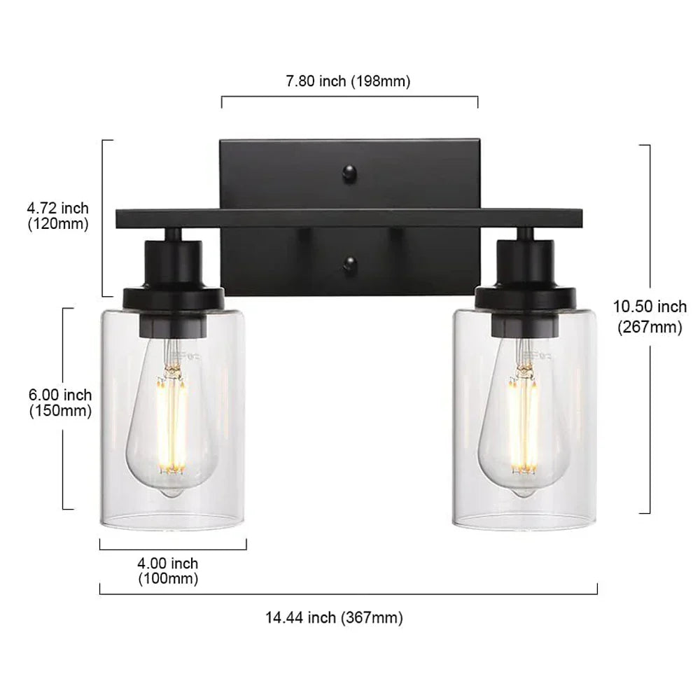 DecorBites™ Glass Wall Lamp: Nordic Industrial LED Sconce for Living Bedroom, Kitchen, Dining - Modern Indoor Lighting