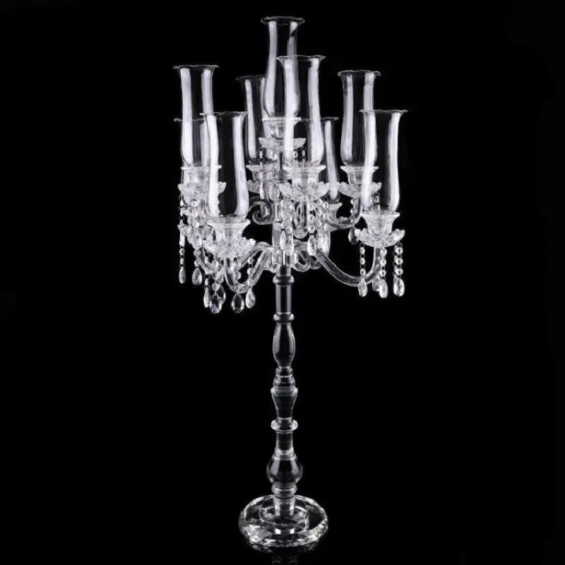 DecorBites™ Crystal Glass Cover Candle Holders - Elegant Table Centerpiece for Candlelight Dinners